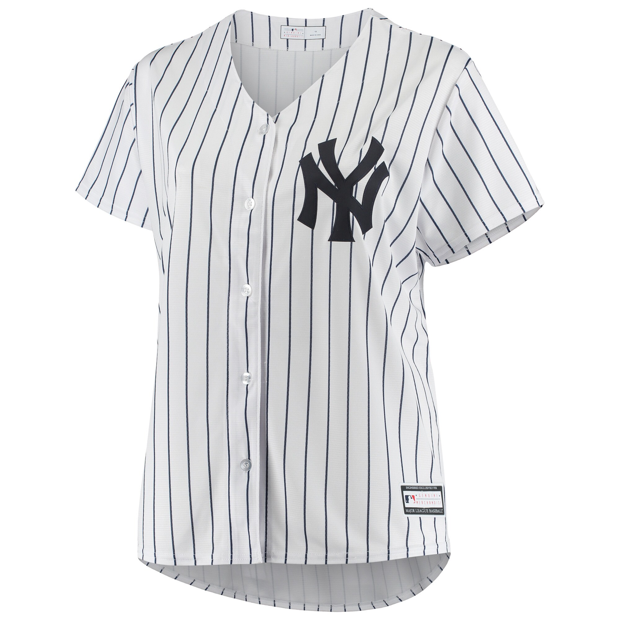 Alternative view of New York Yankees Women’s Plus Size Sanitized Replica Team Jersey – White