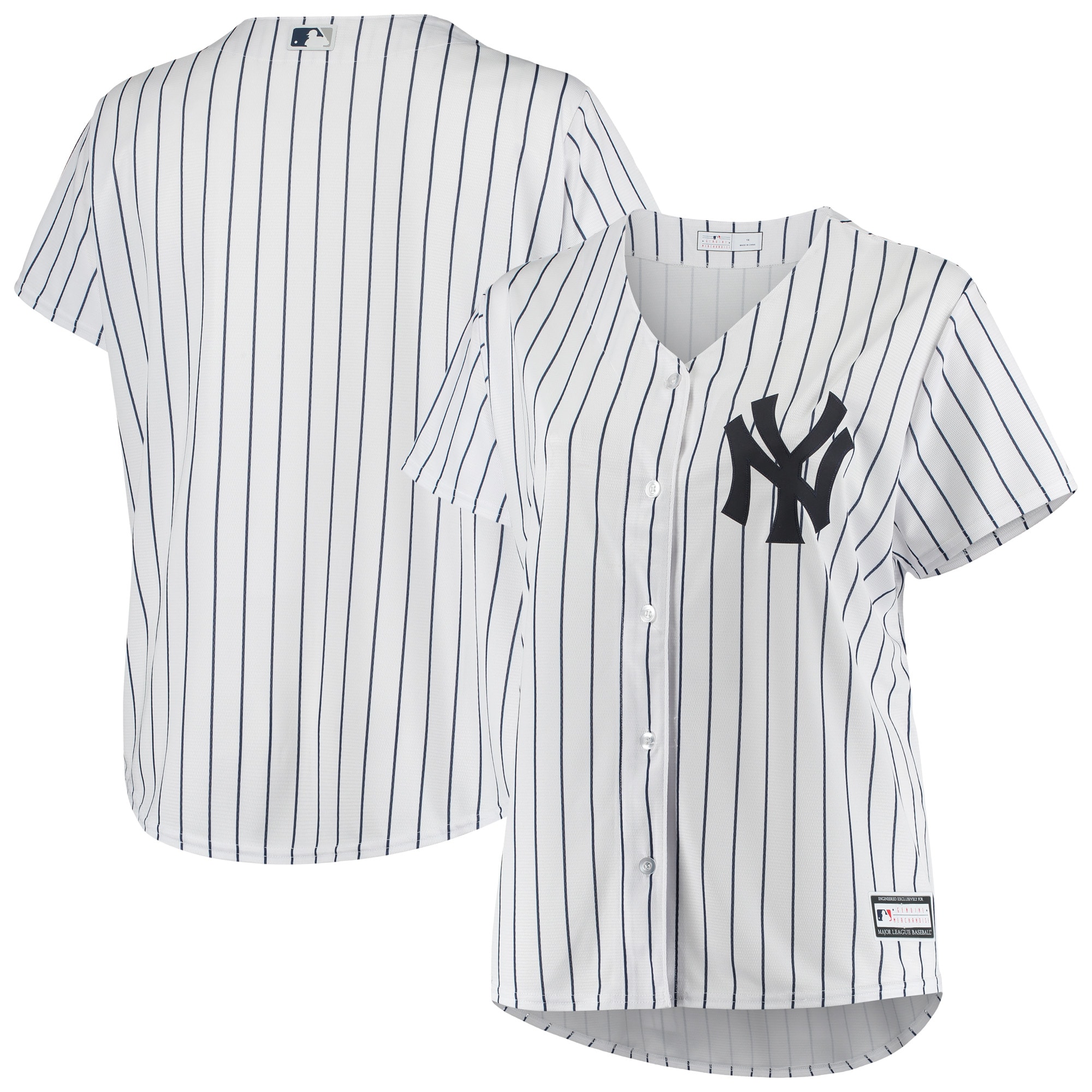 New York Yankees Women’s Plus Size Sanitized Replica Team Jersey – White