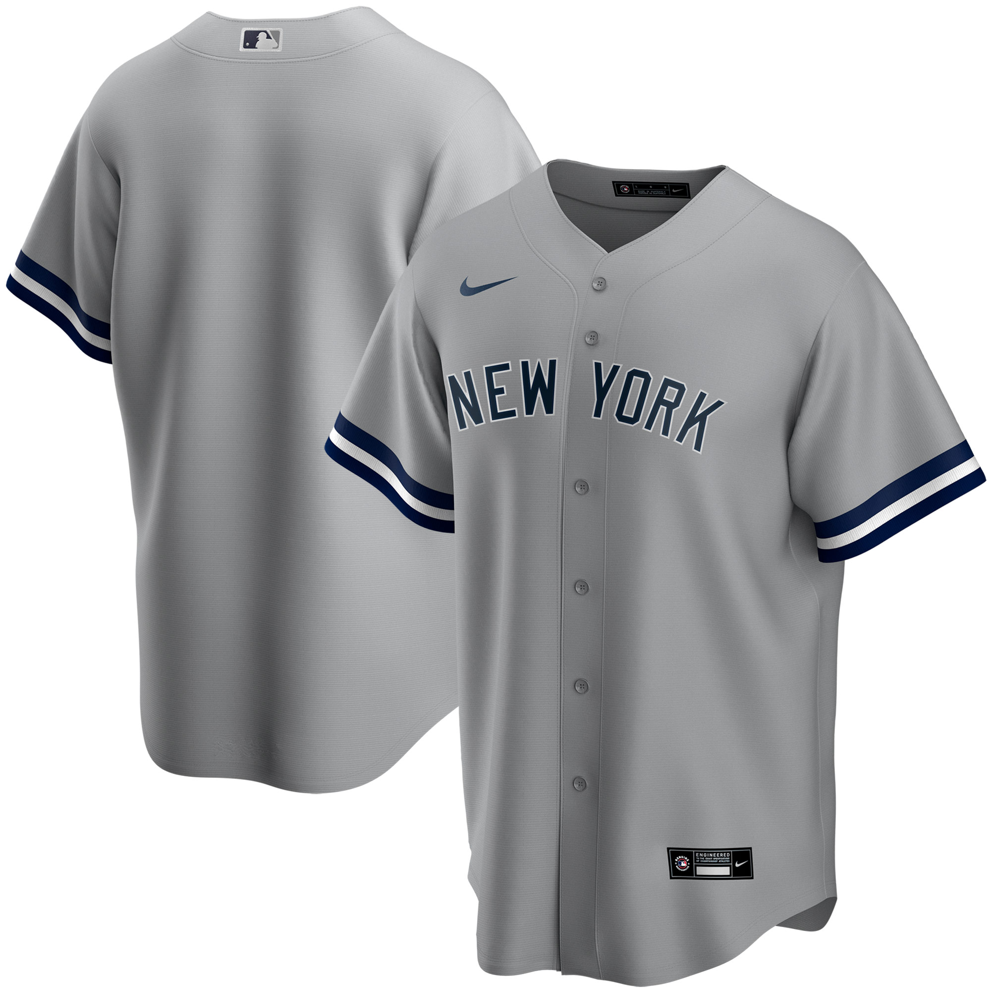 Alternative view of New York Yankees Youth Road Replica Team Jersey - Gray