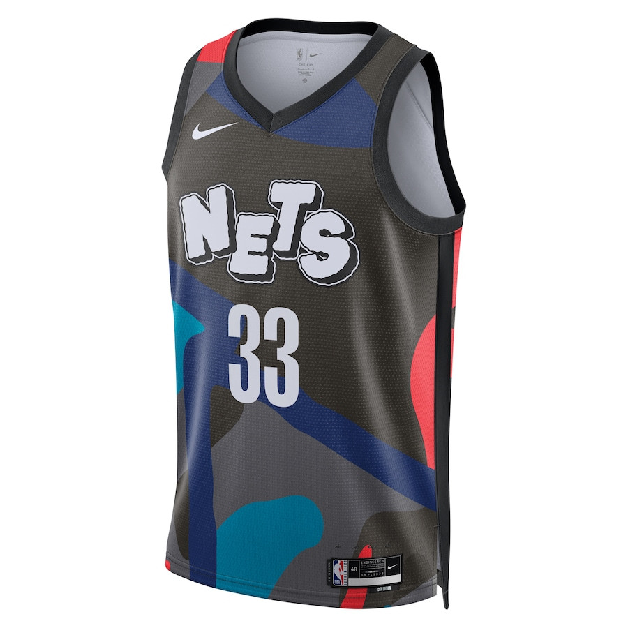 Alternative view of Nic Claxton 33 Brooklyn Nets 2023/24 City Edition Swingman Jersey - Black - JS486 