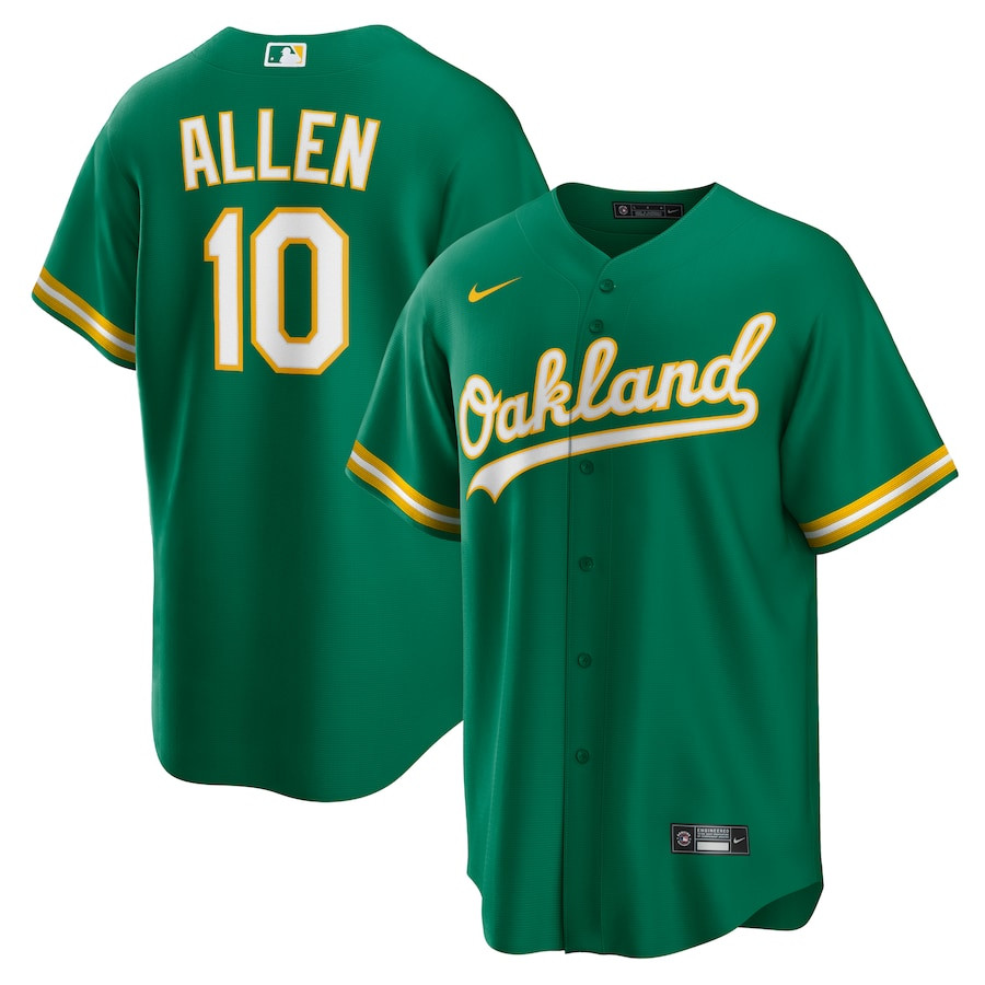 Nick Allen 10 Oakland Athletics Alternate Men Jersey - Kelly Green 