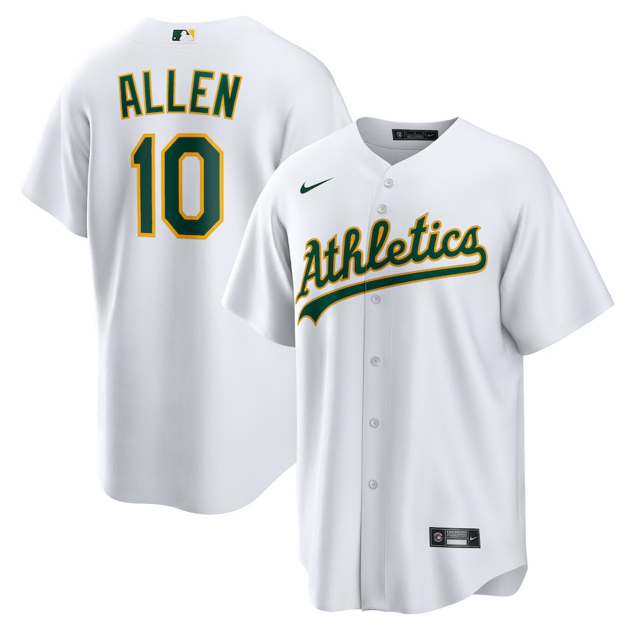 Nick Allen 10 Oakland Athletics Home Men Jersey - White 