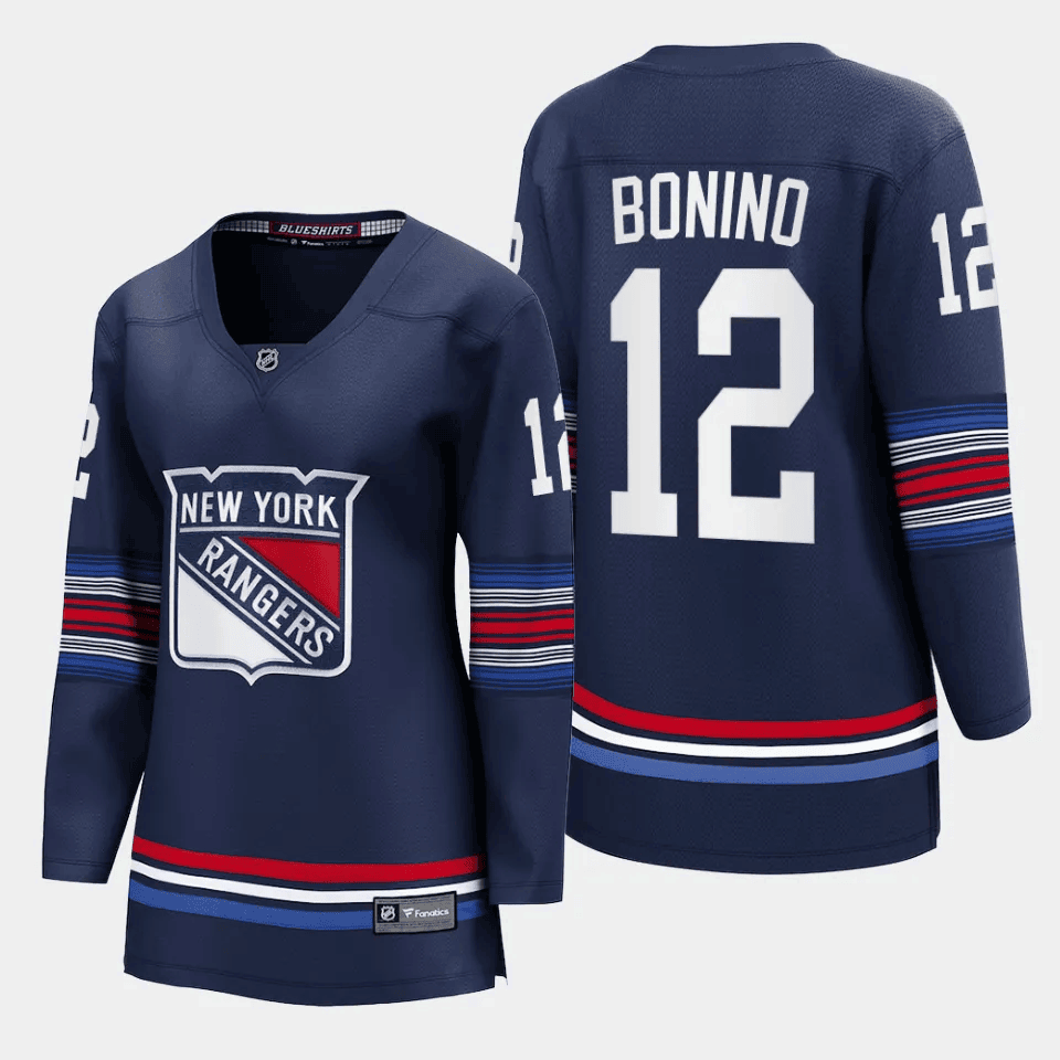 Nick Bonino 12 New York Rangers Women Alternate Premier Breakaway Jersey - Navy - JS232 