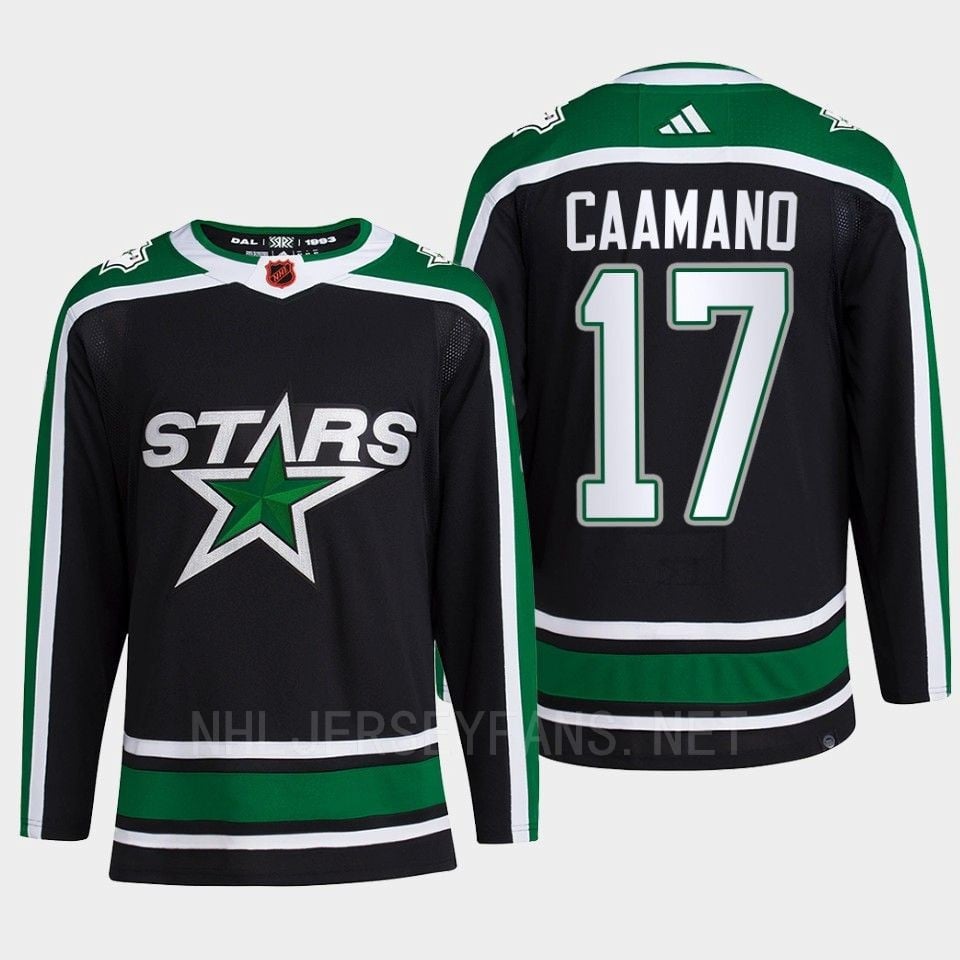 Nick Caamano 17 Reverse Retro 2.0 2022 Dallas Stars Black Jersey Pro Primegreen - JS794 