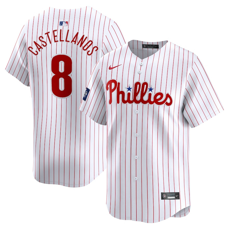 Nick Castellanos 8 Philadelphia Phillies 2024 MLB World Tour London Series Home Limited Player Men Jersey - White 
