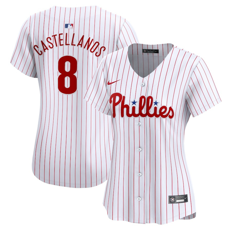 Nick Castellanos 8 Philadelphia Phillies Women Home Limited Player Jersey - White 