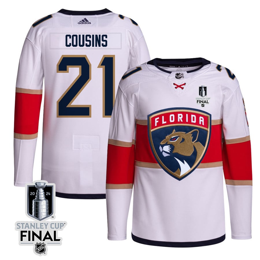 Nick Cousins 21 Florida Panthers 2024 STANLEY CUP Final Away Breakaway Jersey - Men, White - JS608 
