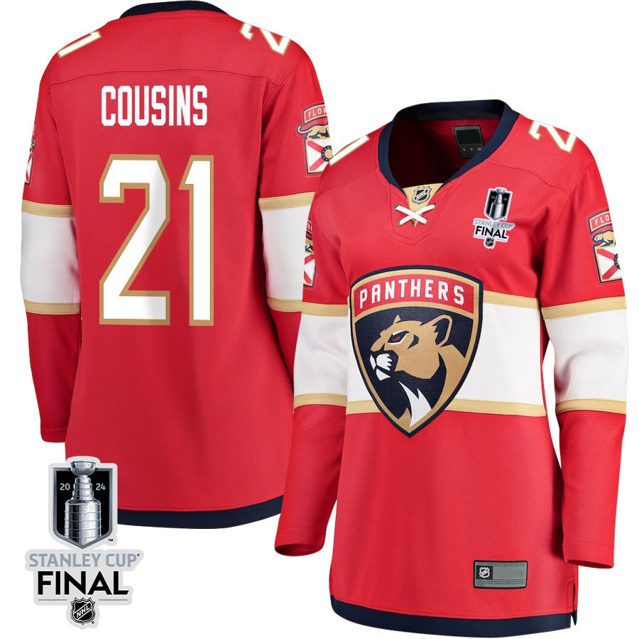Nick Cousins 21 Florida Panthers 2024 STANLEY CUP Final Women's Home Breakaway Jersey - Red - JS752 