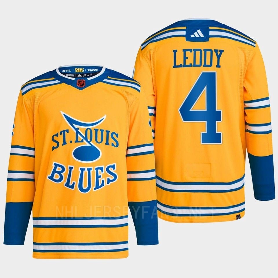 Nick Leddy 4 Reverse Retro 2.0 2022 St. Louis Blues Yellow Jersey Primegreen - JS709 