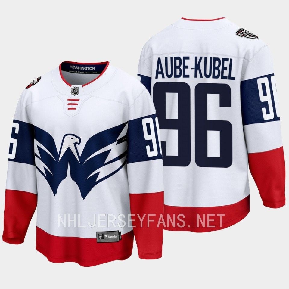 Nicolas Aube-Kubel 96 Washington Capitals 2023 Jersey Stadium White Primegreen - JS722 