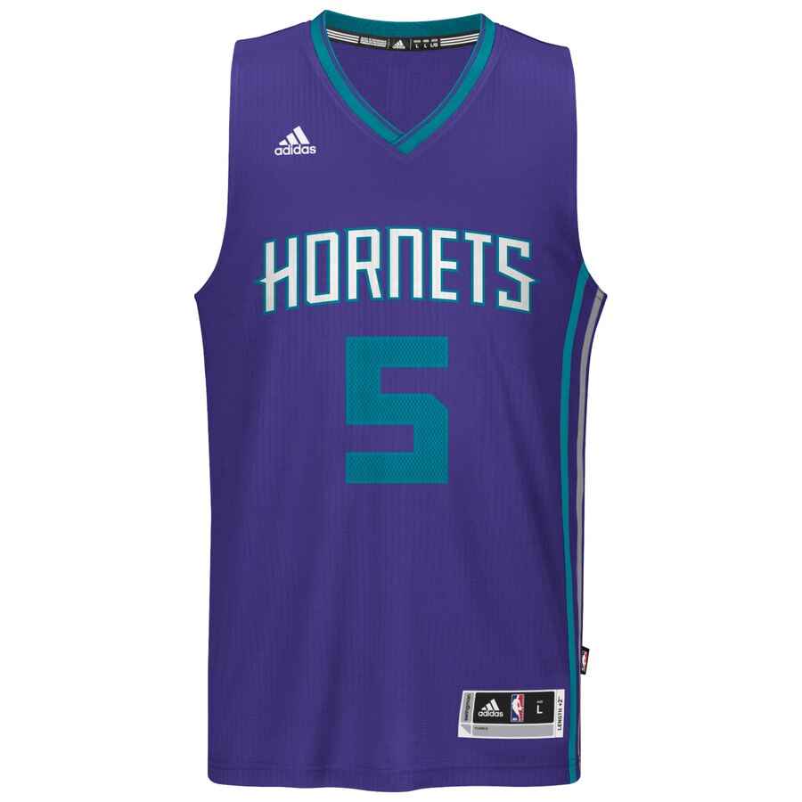 Alternative view of Nicolas Batum Charlotte Hornets Adidas Road Swingman Jersey - Purple