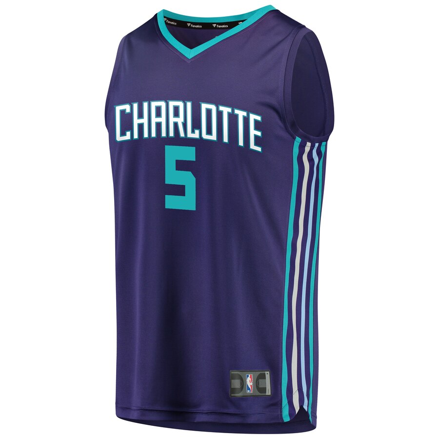 Alternative view of Nicolas Batum Charlotte Hornets Fanatics Branded Fast Break Replica Player Jersey - Statement Edition - Purple
