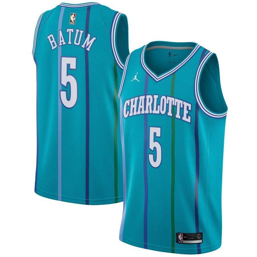 Nicolas Batum Charlotte Hornets Fashion Current Player Hardwood Classics Swingman Jersey - Aqua - JS984 
