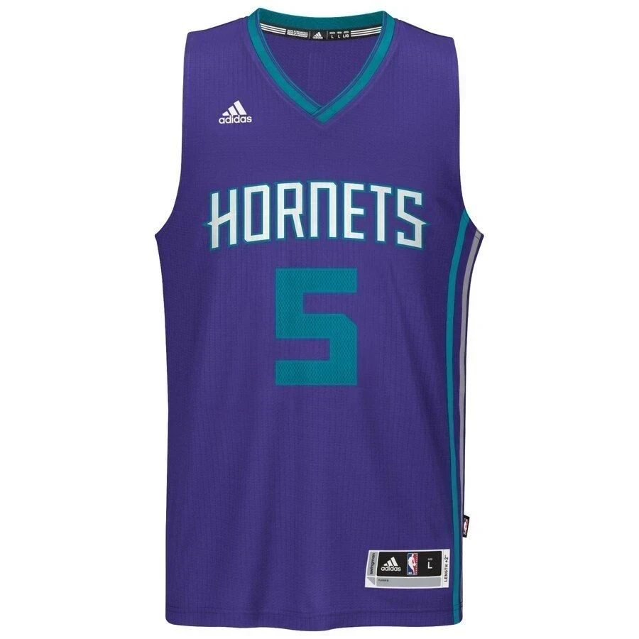 Alternative view of Nicolas Batum Charlotte Hornets Road Swingman Jersey - Purple - JS433 