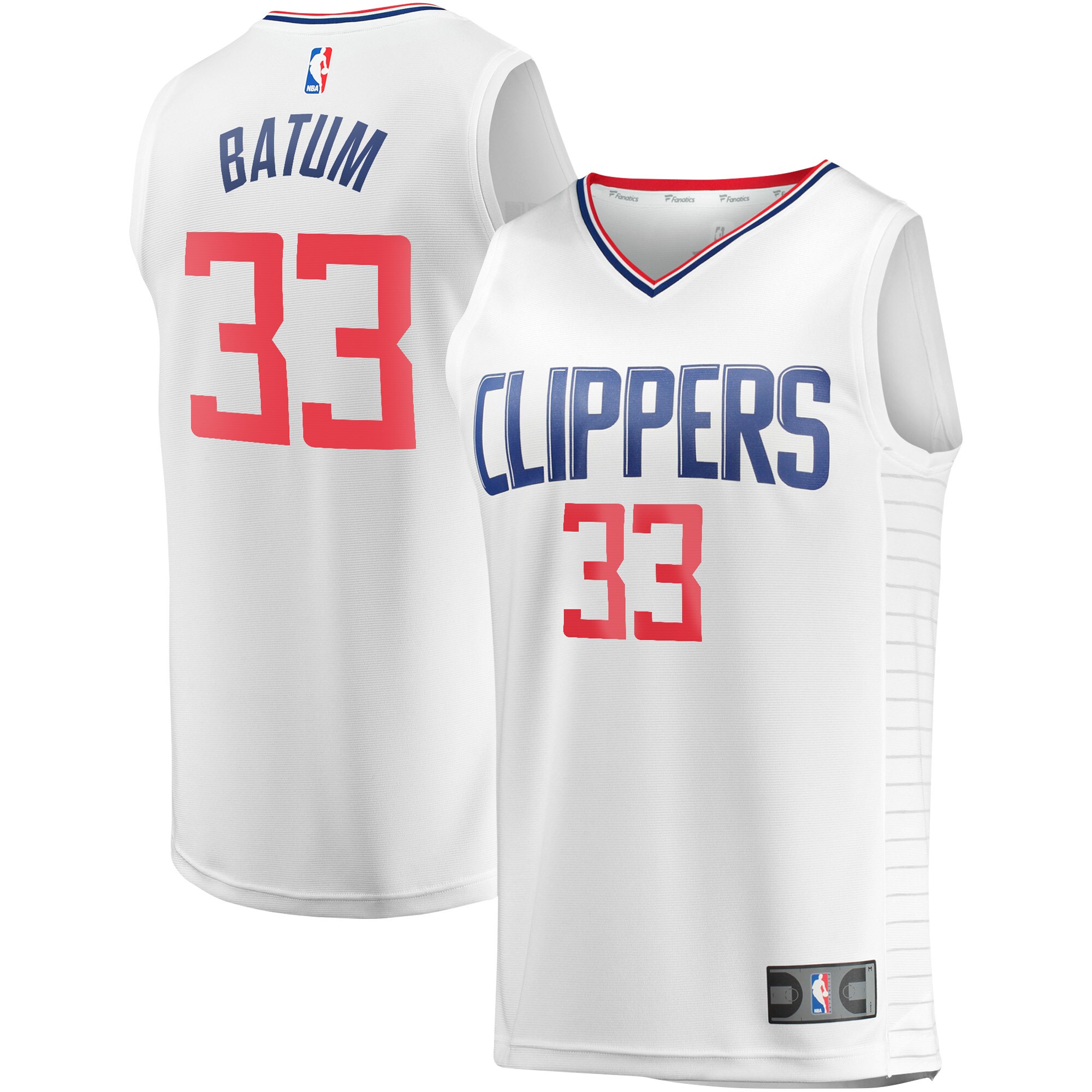 Nicolas Batum La Clippers Fanatics Branded Fast Break Player Jersey - Association Edition - White