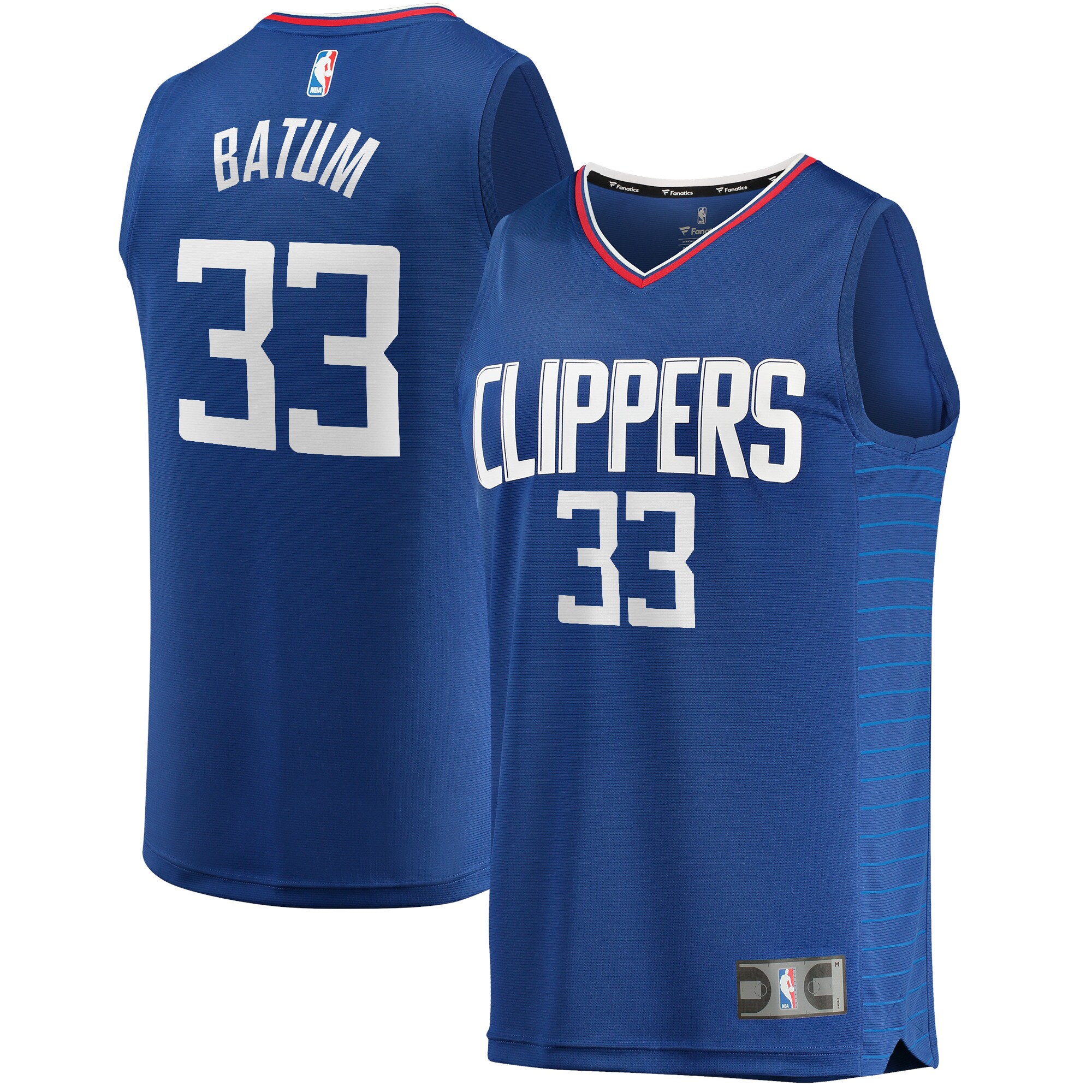 Alternative view of Nicolas Batum La Clippers Fanatics Branded Youth 2021/22 Fast Break Replica Jersey - Icon Edition - Royal