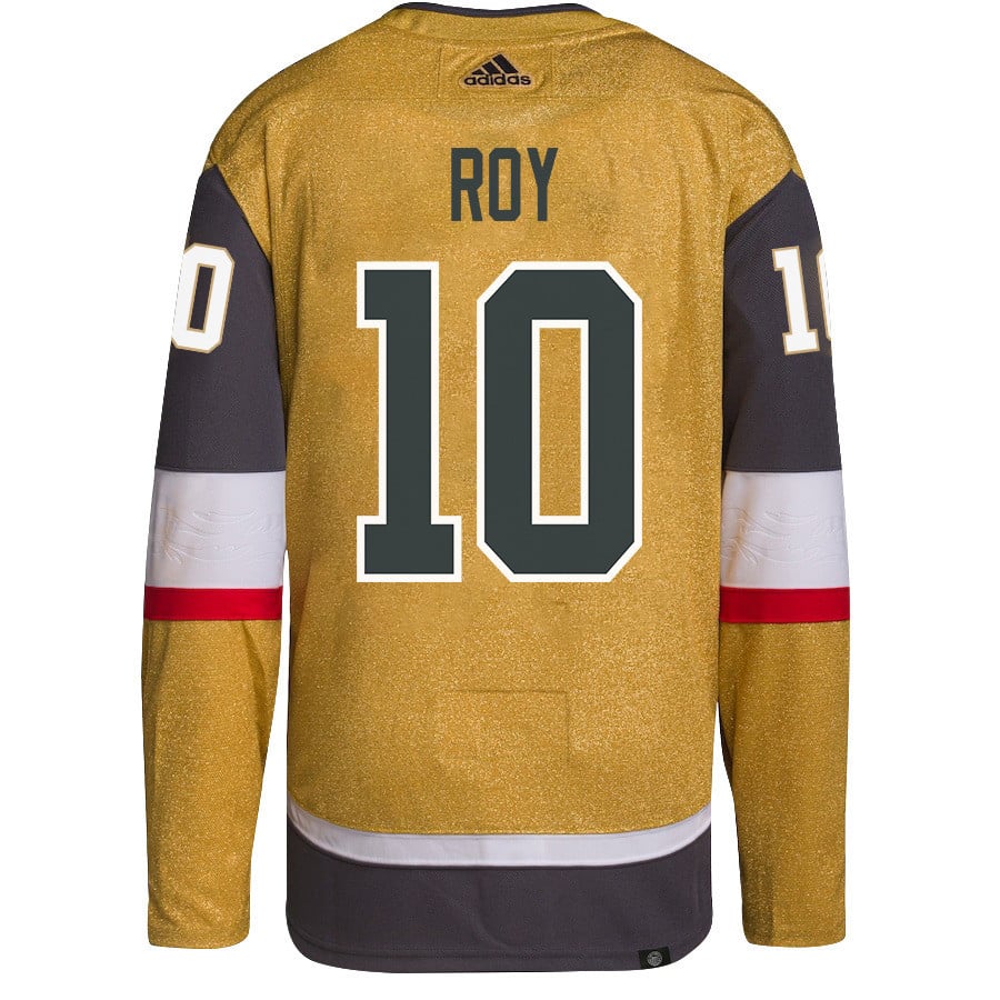 Alternative view of Nicolas Roy 10 Vegas Golden Knights Stanley Cup 2023 Final Patch Home Breakaway Men Jersey - Gold - JS194 