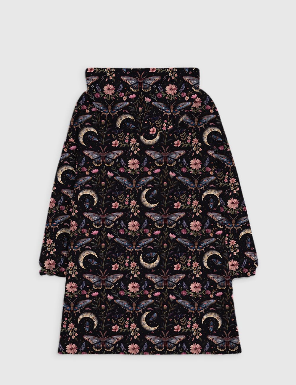 Alternative view of Night Garden Mystical Moth Magic Witchy Floral Halloween Flannel Blanket Hoodie