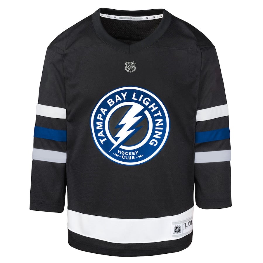 Alternative view of Nikita Kucherov 86 Tampa Bay Lightning Alternate YOUTH Jersey - Black - JS492 
