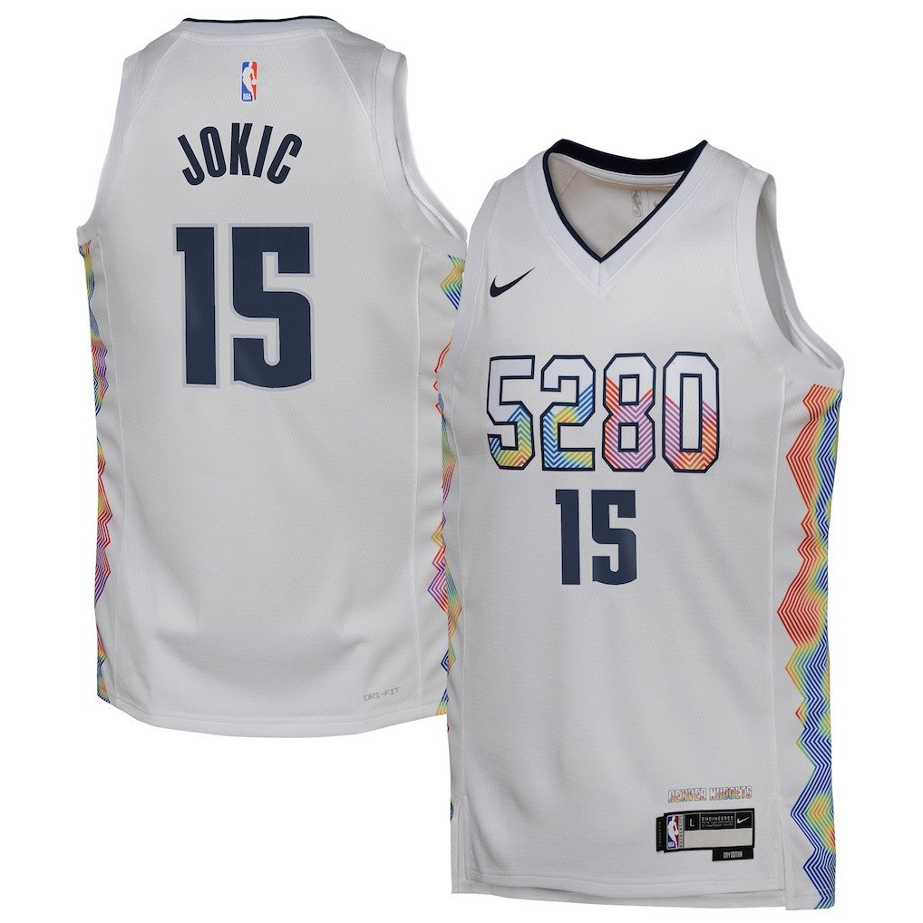 Nikola Jokić 15 Denver Nuggets 2024/25 Swingman Player YOUTH Jersey - City Edition - White - JS151 