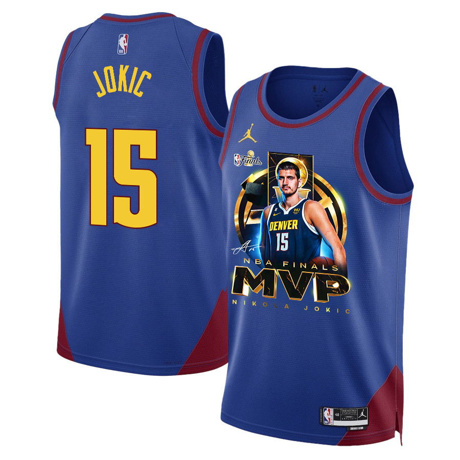 Nikola Jokić Denver Nuggets MVP 2023 NBA Final Champions Swingman Jersey - Blue - JS965 