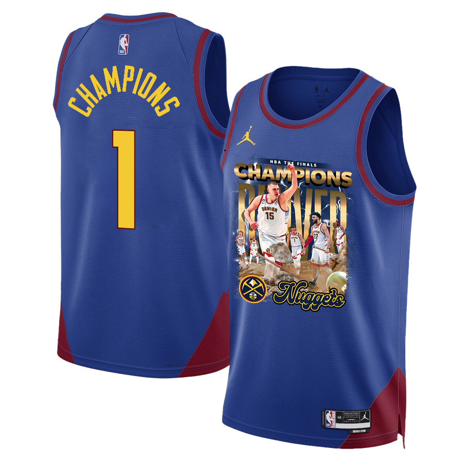 Nikola Jokić Denver Nuggets Superstar 2023 NBA The Final Champions Swingman Jersey - Blue - JS467 