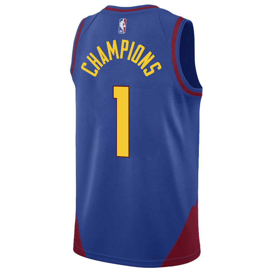 Alternative view of Nikola Jokić Denver Nuggets Superstar 2023 NBA The Final Champions Swingman Jersey - Blue - JS467 
