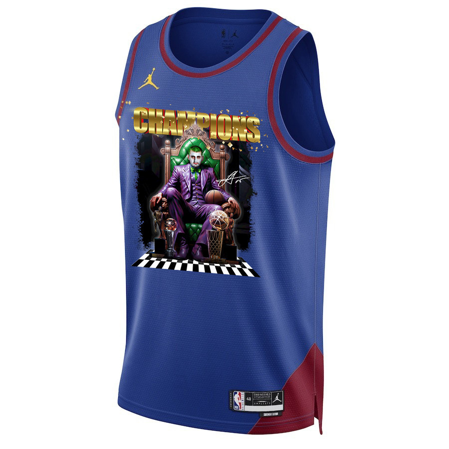 Alternative view of Nikola Jokić Denver Nuggets The Big Joker 2023 NBA Final Champions Swingman Jersey - Blue - JS590 
