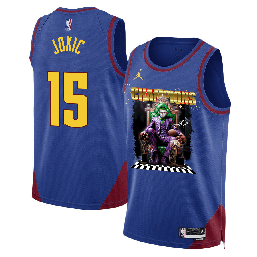 Nikola Jokić Denver Nuggets The Big Joker 2023 NBA Final Champions Swingman Jersey - Blue - JS590 