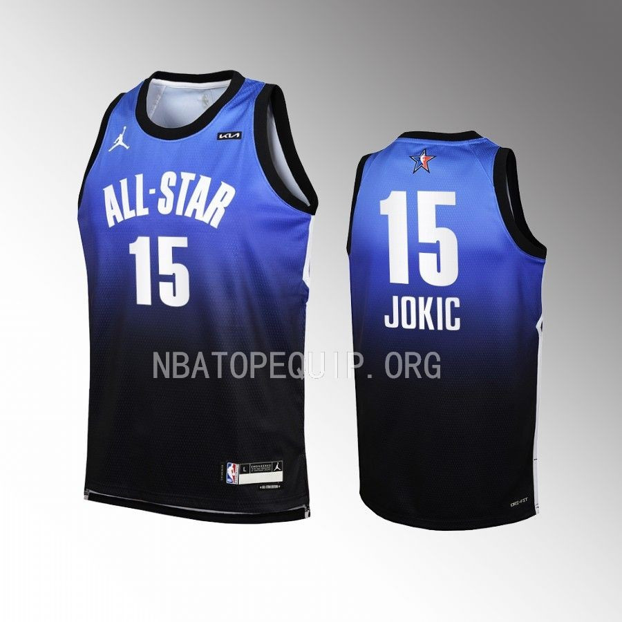 Alternative view of Nikola Jokic 15 Denver Nuggets 2023 NBA All-Star Men Jersey - Orange - JS675 