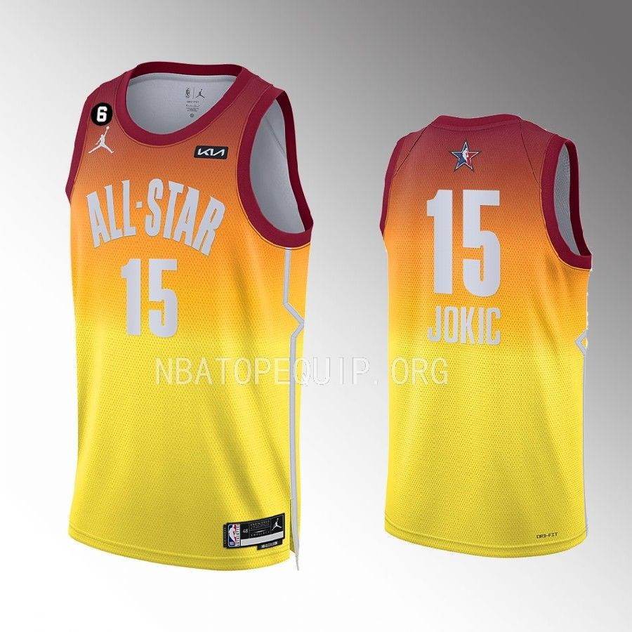Nikola Jokic 15 Denver Nuggets 2023 NBA All-Star Men Jersey - Orange - JS675 
