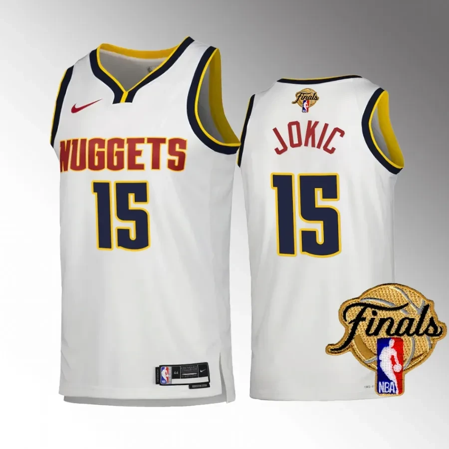 Nikola Jokic 15 Denver Nuggets 2023 NBA Finals Champions Edition Jersey - White - JS614 