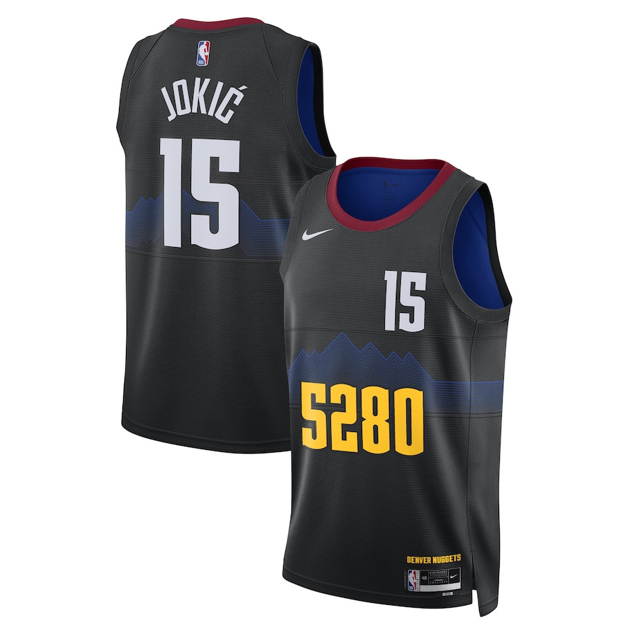 Nikola Jokic 15 Denver Nuggets 2023/24 Swingman Jersey - Black - City Edition - JS471 