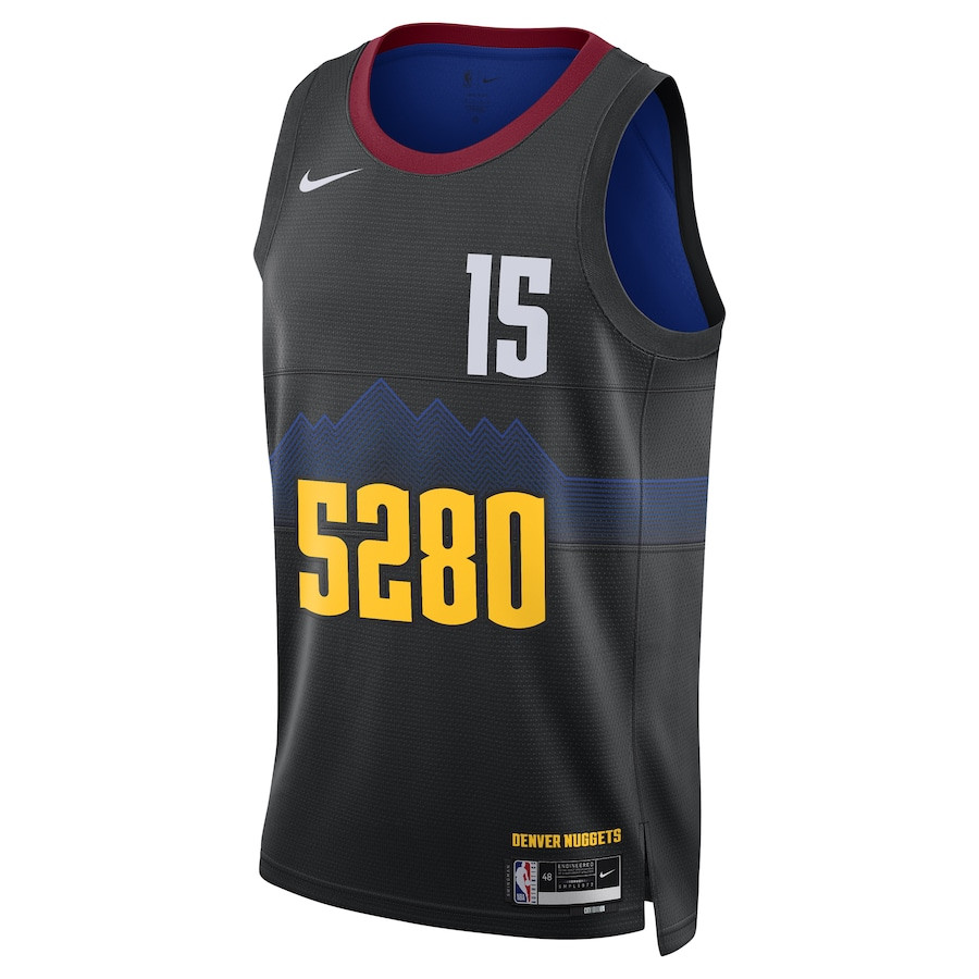 Alternative view of Nikola Jokic 15 Denver Nuggets 2023/24 Swingman Jersey - Black - City Edition - JS471 