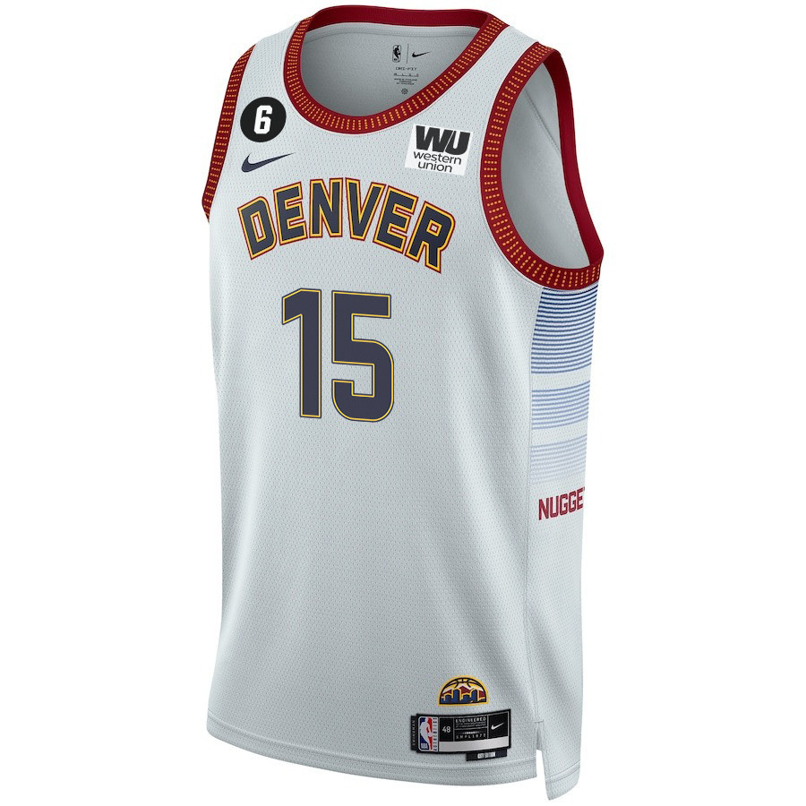 Alternative view of Nikola Jokic 15 Denver Nuggets Final Champions 2023 Swingman YOUTH Jersey - White - JS799 