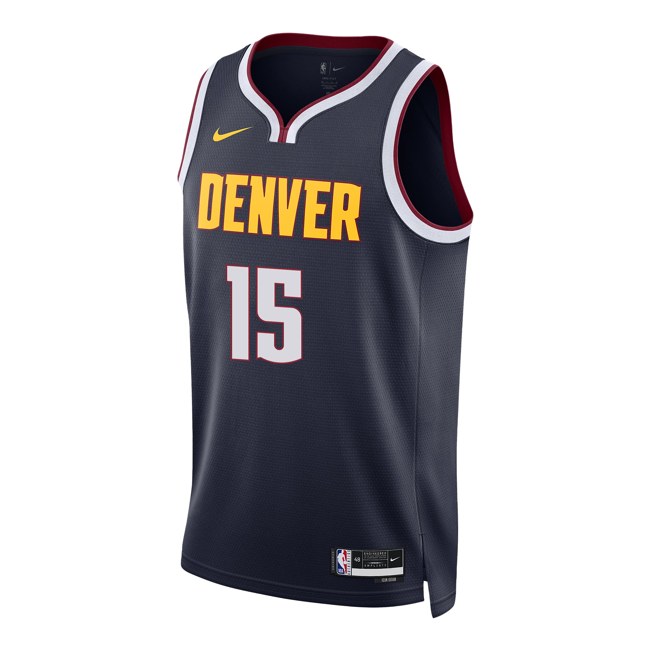 Alternative view of Nikola Jokic 15 Denver Nuggets Unpredictable Superstar 2023 NBA Champions Swingman Jersey - Black - JS407 