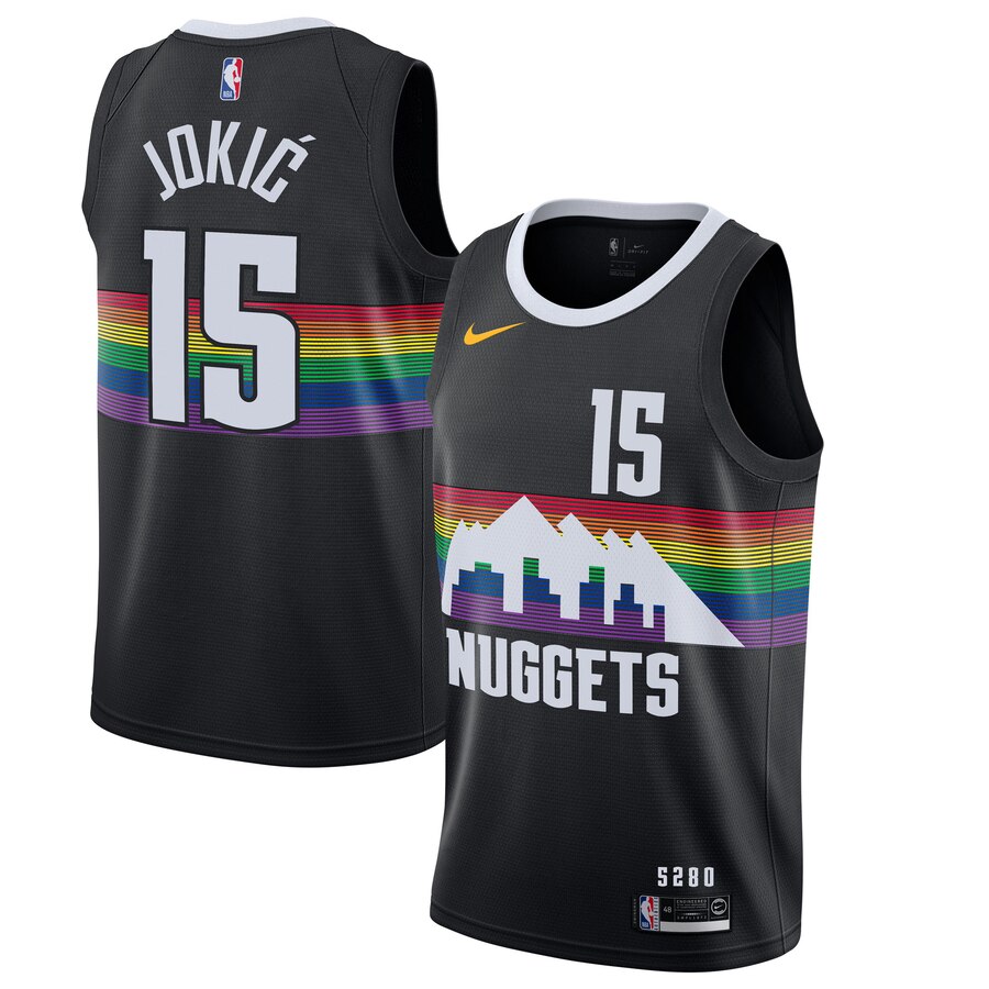 Nikola Jokic Denver Nuggets 2019/20 Finished Swingman Jersey Black - City Edition