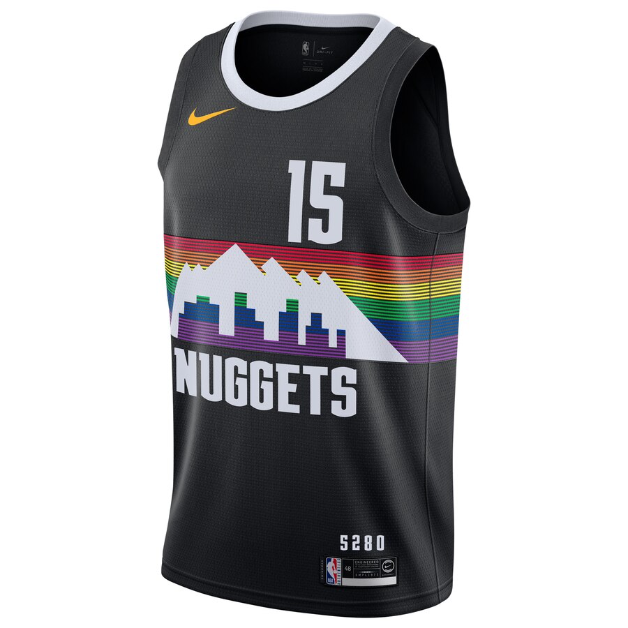 Alternative view of Nikola Jokic Denver Nuggets 2019/20 Finished Swingman Jersey Black - City Edition