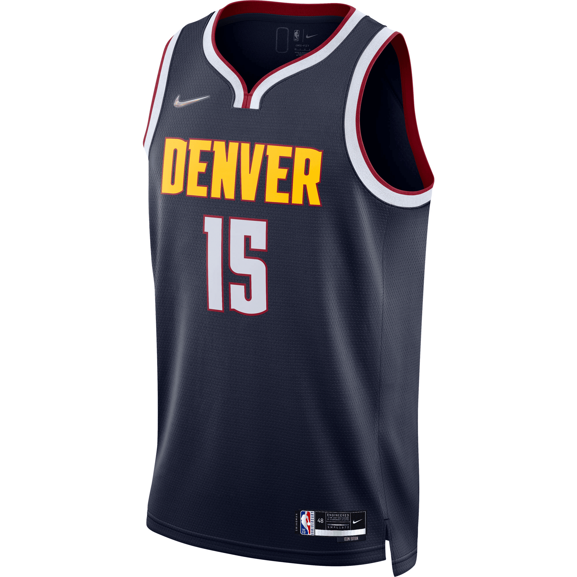 Alternative view of Nikola Jokic Denver Nuggets Diamond Swingman Jersey - Icon Edition - Navy Jersey - JS931 