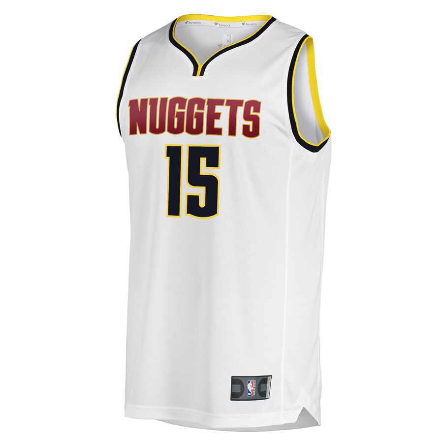 Alternative view of Nikola Jokic Denver Nuggets Fanatics Branded Fast Break Jersey - Association Edition - White