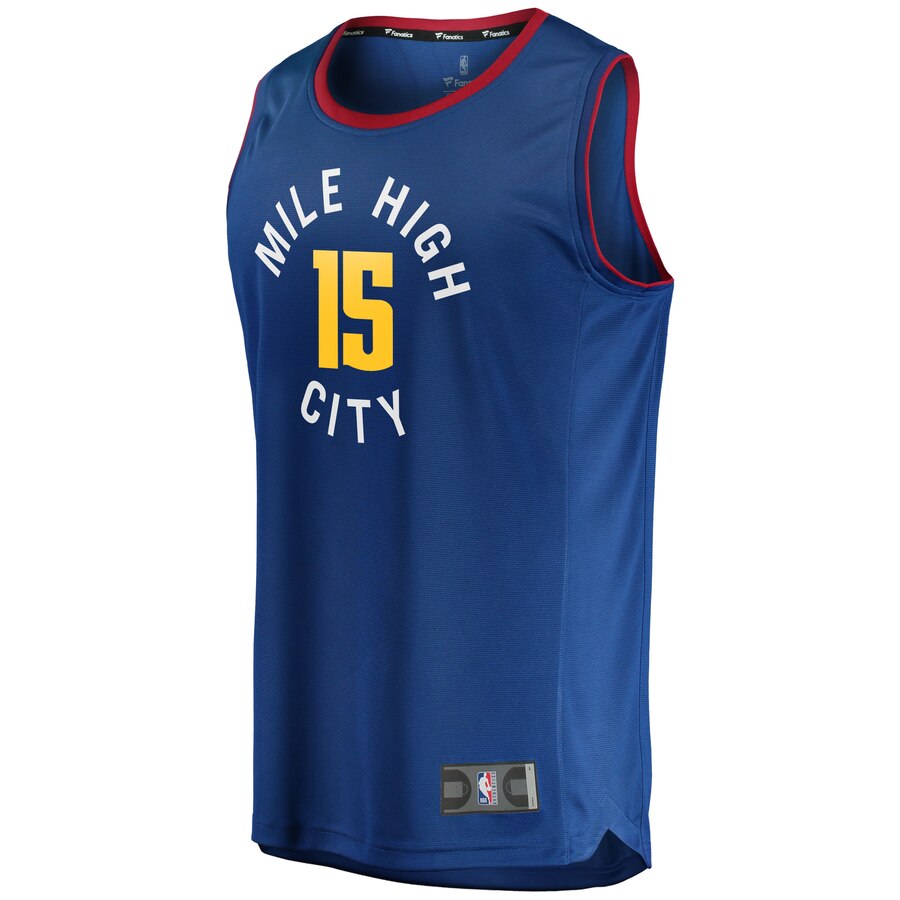 Alternative view of Nikola Jokic Denver Nuggets Fanatics Branded Fast Break Jersey - Statement Edition - Blue