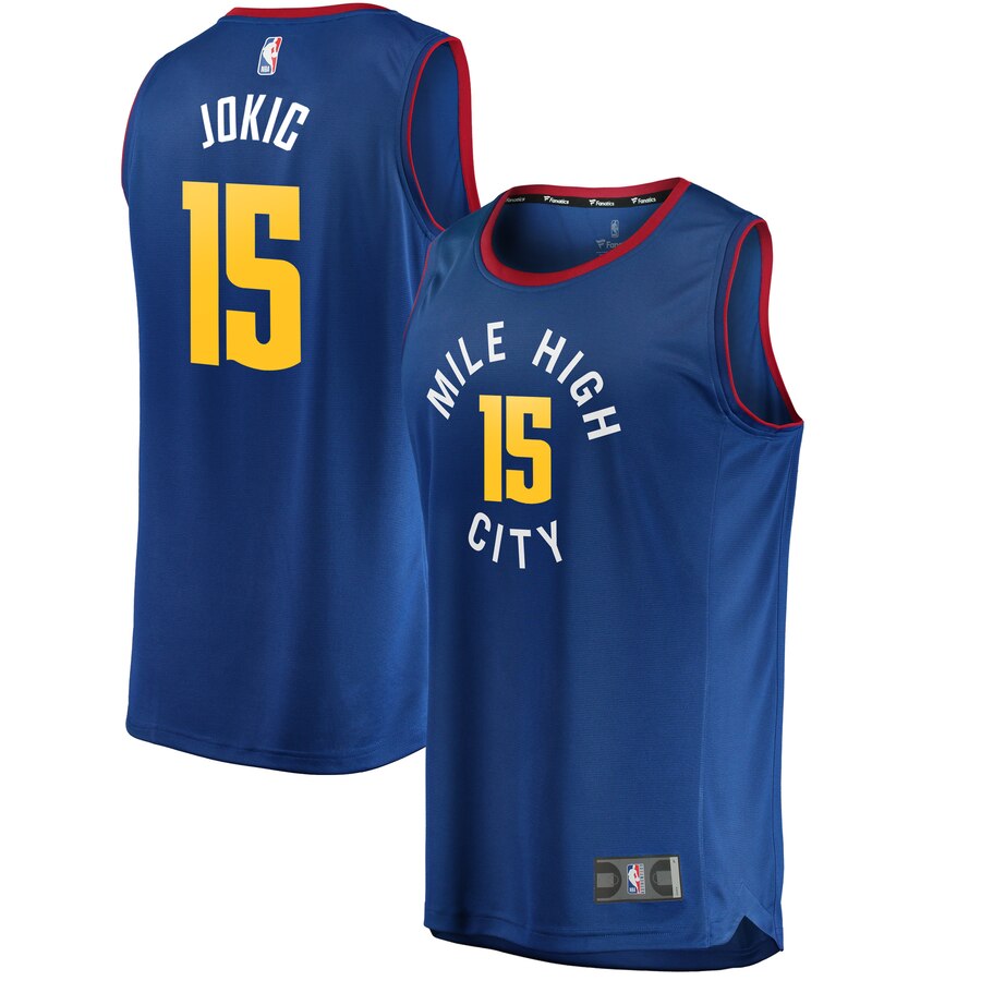 Nikola Jokic Denver Nuggets Fanatics Branded Fast Break Jersey - Statement Edition - Blue