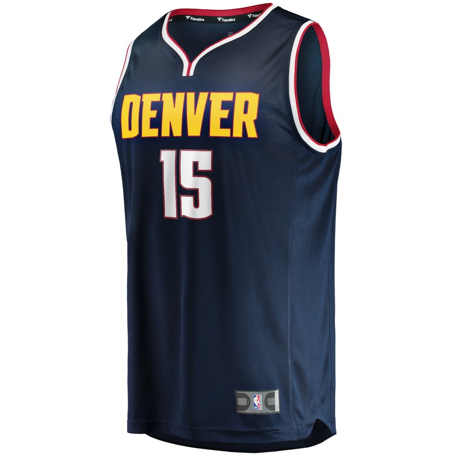 Alternative view of Nikola Jokic Denver Nuggets Fanatics Branded Fast Break Player Jersey – Icon Edition – Navy