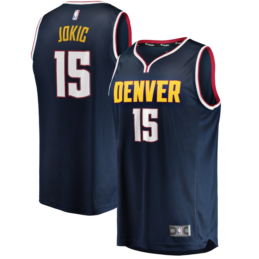Nikola Jokic Denver Nuggets Fanatics Branded Fast Break Player Jersey – Icon Edition – Navy