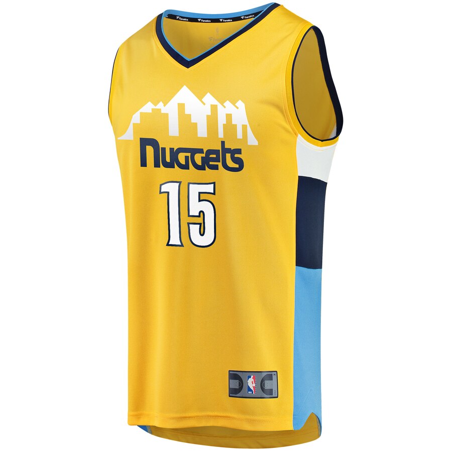 Alternative view of Nikola Jokic Denver Nuggets Fanatics Branded Fast Break Replica Jersey - Statement Edition - Gold