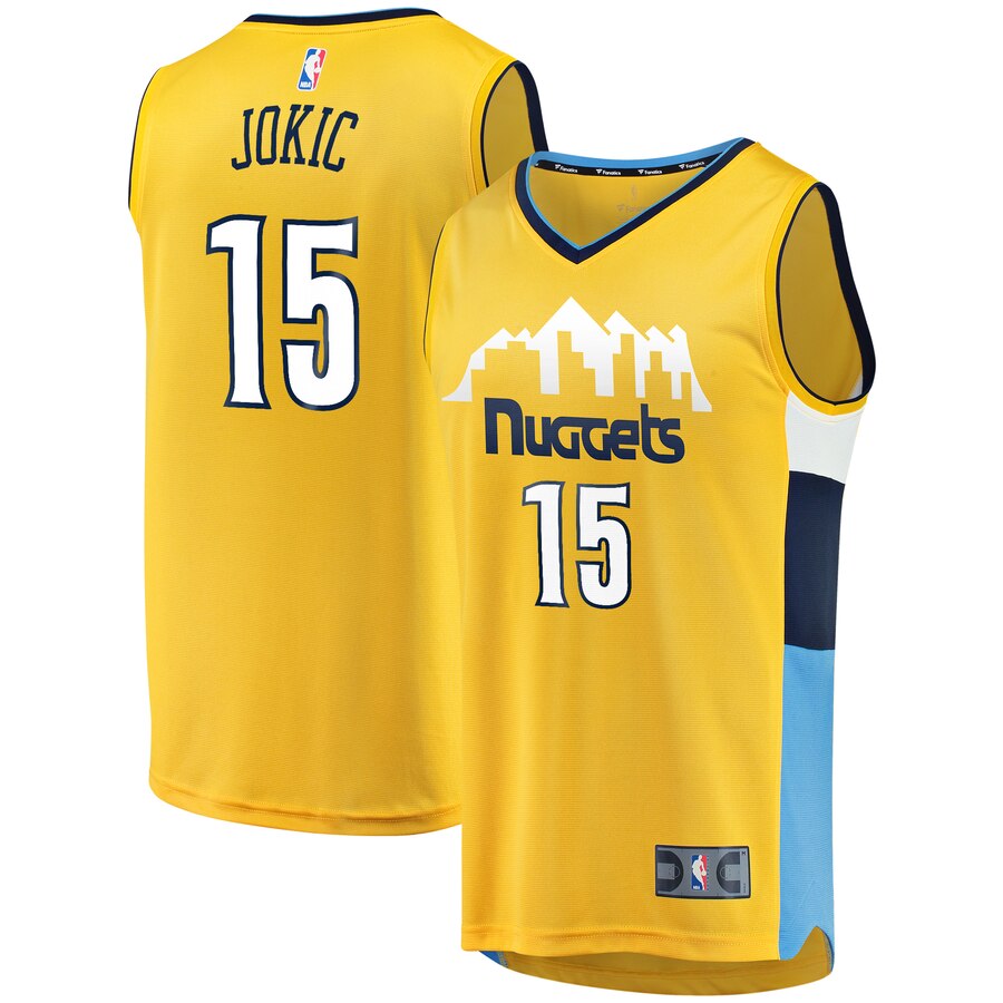 Nikola Jokic Denver Nuggets Fanatics Branded Fast Break Replica Jersey - Statement Edition - Gold