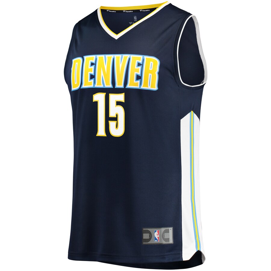 Alternative view of Nikola Jokic Denver Nuggets Fanatics Branded Fast Break Replica Jersey Navy - Icon Edition