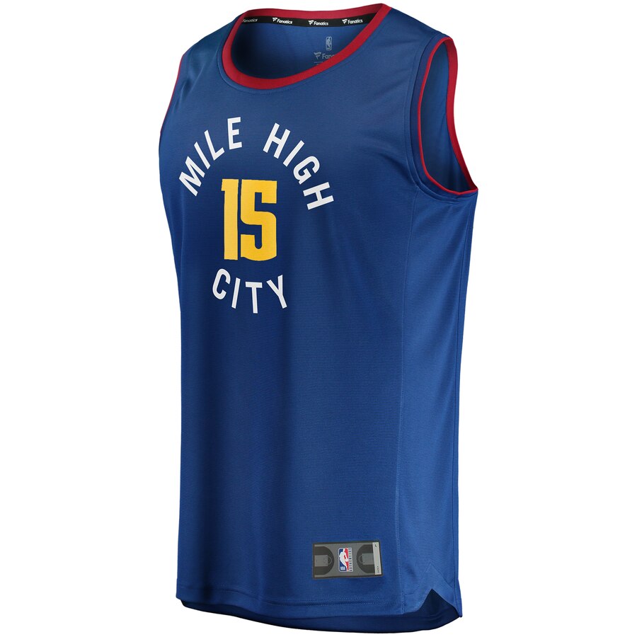 Alternative view of Nikola Jokic Denver Nuggets Fanatics Branded Fast Break Replica Player Jersey - Statement Edition - Blue