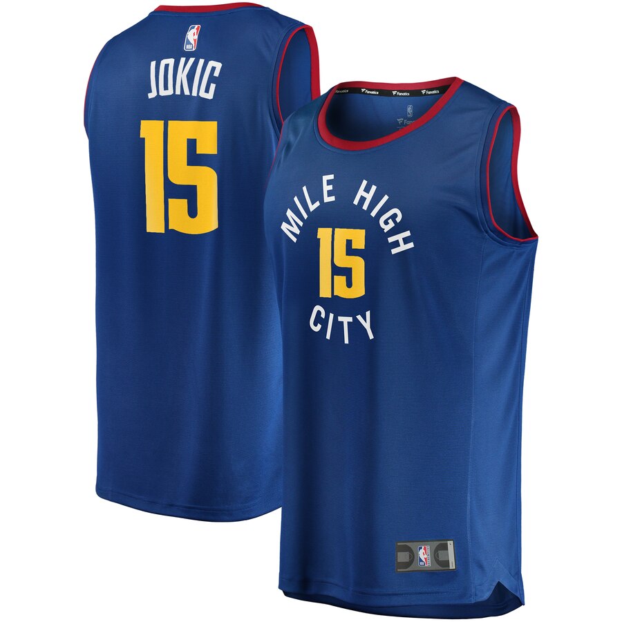 Nikola Jokic Denver Nuggets Fanatics Branded Fast Break Replica Player Jersey - Statement Edition - Blue