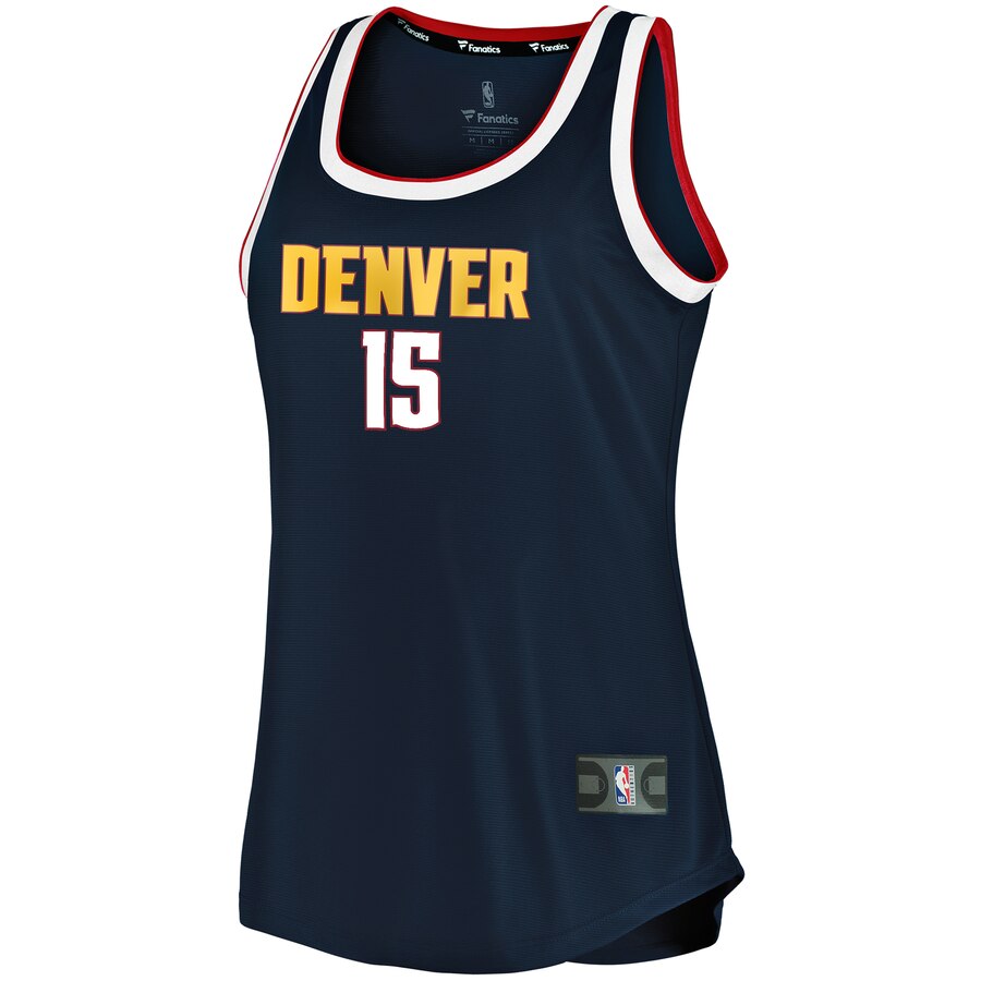 Alternative view of Nikola Jokic Denver Nuggets Fanatics Branded Women's 2019/20 Fast Break Team Tank Jersey - Icon Edition - Navy